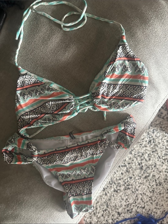 Billabong Other - Billabong Mint, Coral & Black Patterned Bikini Set